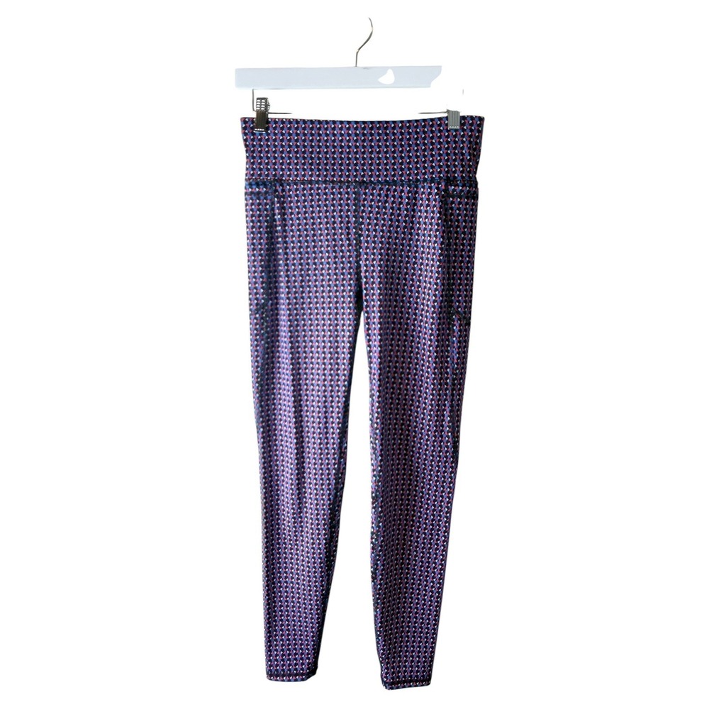 Sweaty Betty Zero‎ Gravity High Waist Running Leggings Blue Red Geometric Size M